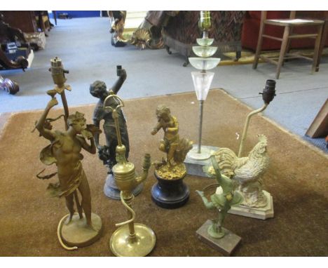 A group of figural table lamps A/F and others and a quantity of figures ( damage to various item) 