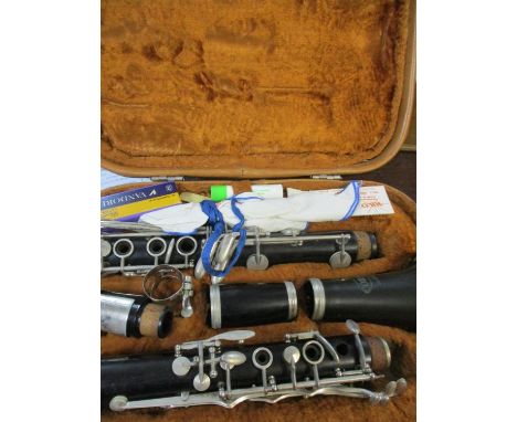 A Corton clarinet, in case 