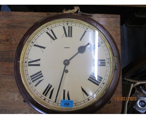 A Victorian mahogany cased dial clock with key 