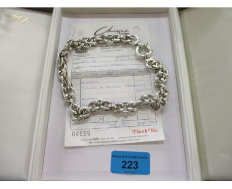 A silver 16" open chain necklace, weight 109.65g 