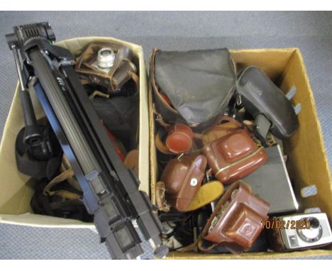 A large quantity of vintage cameras and accessories to include Agfa 