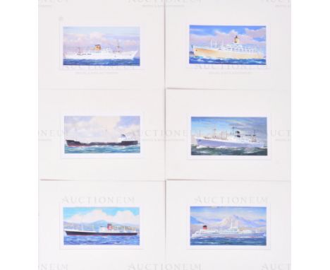 Richard Ward - x6 pieces of detailed, mixed media, original artwork created by marine artist Richard Ward for the unissued ci