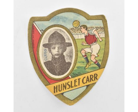 J. Baines Ltd. Trading Cards. An early 20th century circa 1910 Gold Medal Football Trade Card in shield shape. The card featu