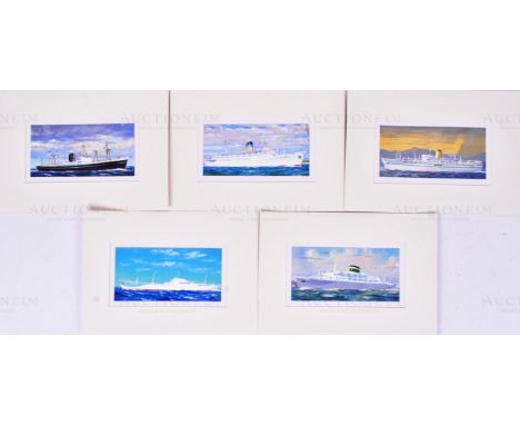 Richard Ward - x5 pieces of detailed, mixed media, original artwork created by marine artist Richard Ward for the unissued ci