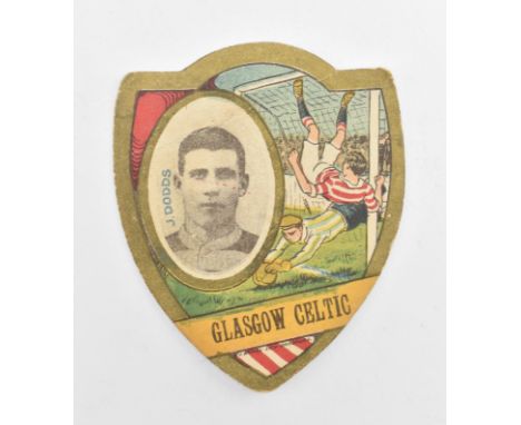 J. Baines Ltd.Trading Cards. An early 20th century c1910 Glasgow Celtic Gold Medal Trade Football Card in shield shape. The c