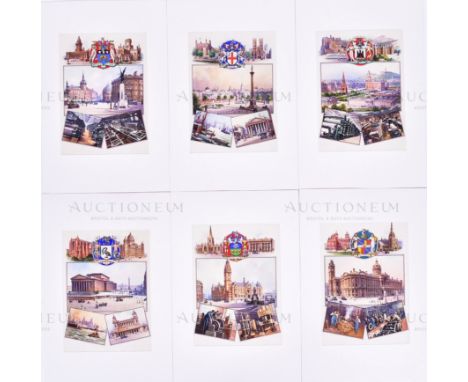 WD &amp; HO Wills Cigarette Cards - Cities And Their Industries (unproduced set) - the original hand painted mixed media artw