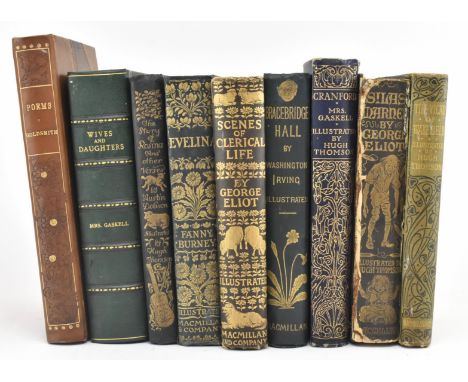 A collection of nine late 19th century - early 20th century decorative cloth bindings, along with two examples in leather. Th