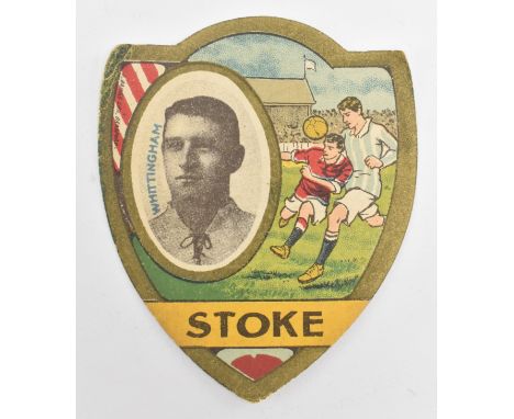 J. Baines Ltd. Trading Cards. An early 20th century circa 1910 Stoke Gold Medal Football Trade Card in shield shape. The card