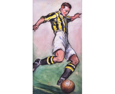 Hints on Association Football (1934) - a piece of original mixed media artwork created for the series of 50 cigarette cards '