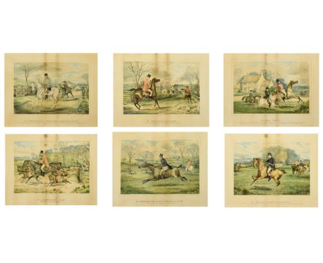 E. Kaufman (engr.) after H. Watkins Wild - The Bramham Hunt - a set of six engraved chromolithographs of hunting interest. Th