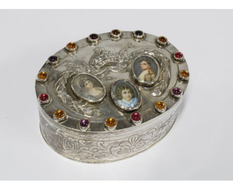 Early 20th century German Hannau box, marked KKK for Karl  Kurz with pseudo marks and import marks, Faudel Phillips &amp; Son