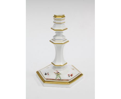 Meissen Collectors Edition Commedia dell' Arte porcelain candlestick, blue crossed swords mark Edition 2001 / 2002, 15cm. 