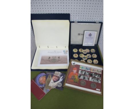 A Collection of Royal Family Commemorative Coins, includes a Westminster Diamond Wedding Photographic Collection, Portraits o