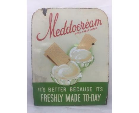 A Meddocream ice cream pictorial enamel sign, 18 x 24".