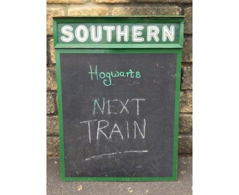 A Southern Railway part enamel chalk board, 26 3/4 x 36 1/2".