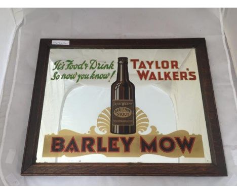 A Taylor Walker's Barley Mow pictorial advertising mirror (this should be held up to the light which makes the red and green 