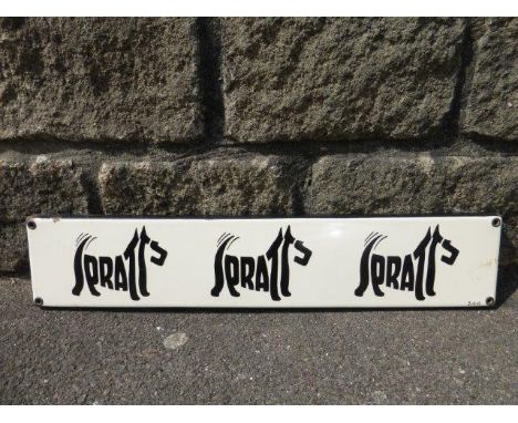 A rare Spratts dogs narrow enamel sign, in near mint condition, 20 x 4".