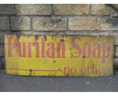 A Puritan Soap rectangular enamel sign 'no other', 48 x 18".