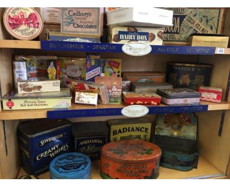 Yesterday's World Sweet Shop - a selection of chocolate boxes, many marketed to children including a Fry's selection box, Blu