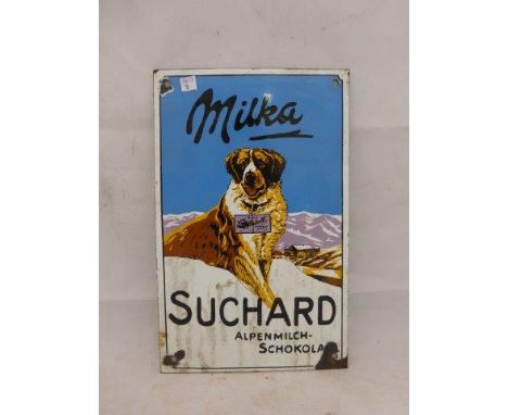 A reproduction 'Milka Suchard' pictorial enamel sign, 7 x 11".