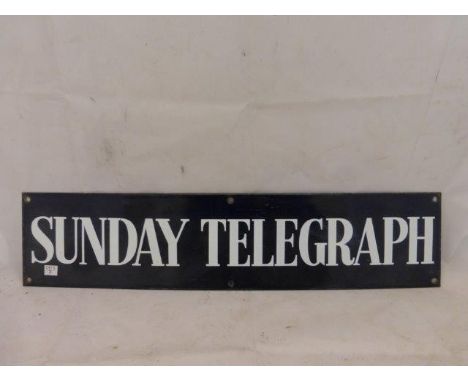 A small Sunday Telegraph rectangular enamel sign, 20 x 4 1/2".