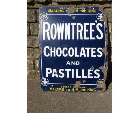 A large Rowntree's Chocolates and Pastilles rectangular enamel sign, 30 x 40".