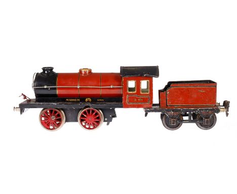 MÄRKLIN B-Dampflok R 971, Spur 1, CL, mit 2A-Tender, Windleitbleche und Schaltstangen für Uhrwerk fehlen, tw verdellt, Tender