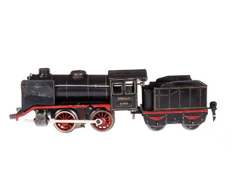 MÄRKLIN B-Damfplok R 890, Spur 0, mit 2A-Tender 889, Uhrwerk intakt, tw LS/RS, Z 3