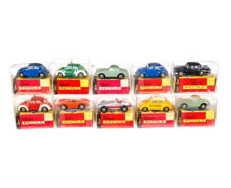 Konv. 10 SCHUCO Piccolo Modelle, darunter 712 VW ”ADAC”, Polizei und Feuerwehr, 703 Mercedes 2,5 I, 713 Mercedes SL, 708 Pors