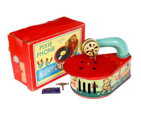 Gama Pixie Phone, komplett, intakt, Alterungsspuren, Scheibe fleckig, L 23, leicht besch. OK, Z 3