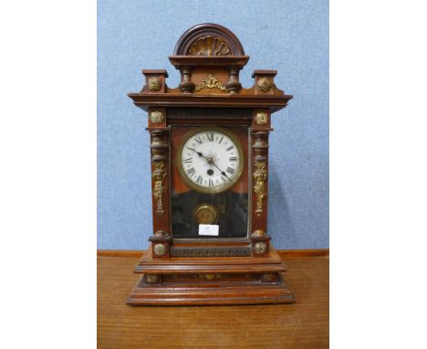 A 19th Century American beech and gilt metal mounted mantel clock 