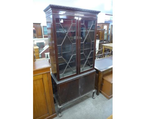 An Edward VII Chippendale Revival mahogany bookcase 
