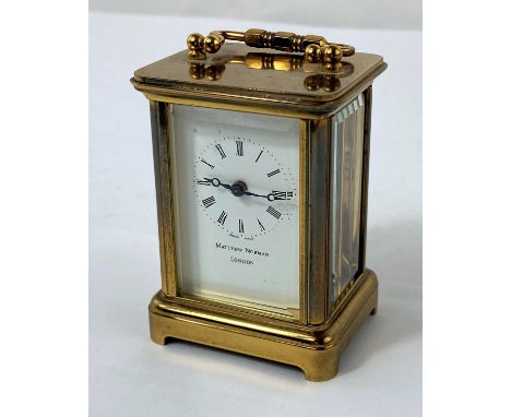 A modern dwarf carriage clock by Matthew Norman, London, height 7 cm 