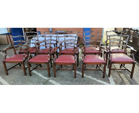 A set of10 Chippendale style mahogany carver / armchairs 