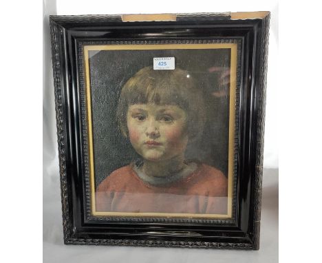 Henry Carr R A:  "Linda", head and shoulders portrait of a young girl, oil on canvas, signed, 31 x 25 cm, framed and glazed; 