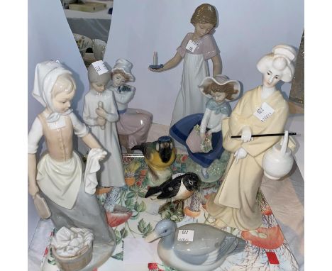 Five Nao &amp; Lladro figures; etc. 