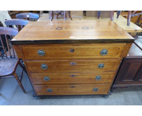 A 19th Century French inlaid fruitwood commode 