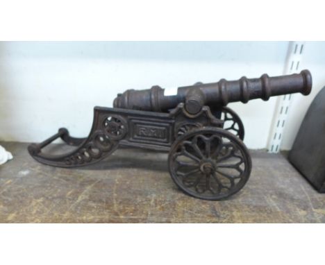 A cast iron model cannon 