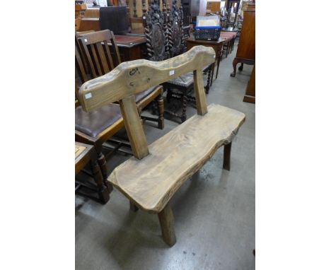 A rustic elm bench 