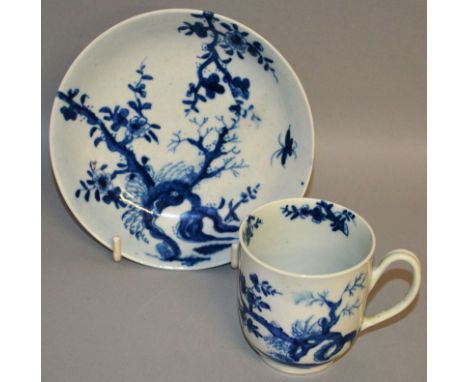 A WORCESTER COFFEE CUP AND SAUCER decorated with the Root pattern, workman’s mark (24).