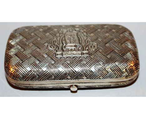 A RUSSIAN SILVER CIGARETTE CASE.