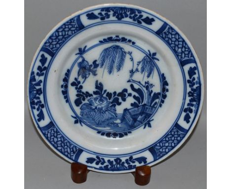 Two 18th century Delftware type plates.