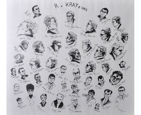 20th Century English School ‘R v Krays 7 orbs’, Print, originally drawn by ‘I.L.’ 4/3/69, 19” x 21”