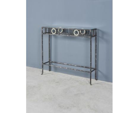 ELIZABETH GAROUSTE (Né en 1946) &amp; MATTIA BONETTI (Né en 1952)Console 'Olympiade or jaune'Création 1990Edition Galerie En 