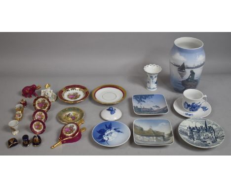 A Collection of Royal Copenhagen Porcelain to Comprise Large Vase, Shaped Dishes etc Together with Various Pieces of Limoges 