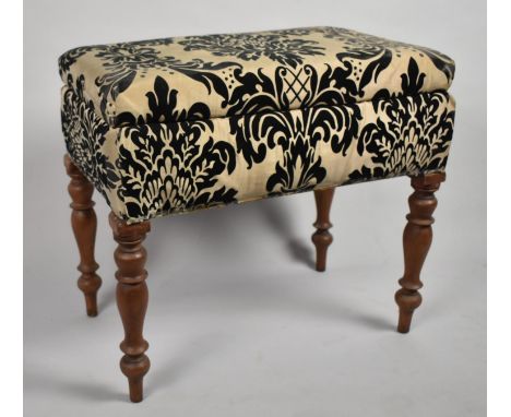 A Modern Upholstered Lift Top Box Stool, 53cm wide 