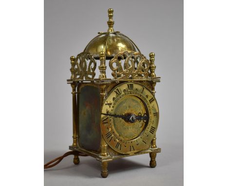 A Late 20th Century Lantern Style Clock by Smiths with Electric Movement, 17cm high 