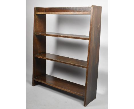 A Mid 20th Century Four Shelf Open Galleried Waterfall Bookcase, 74cm Wide 