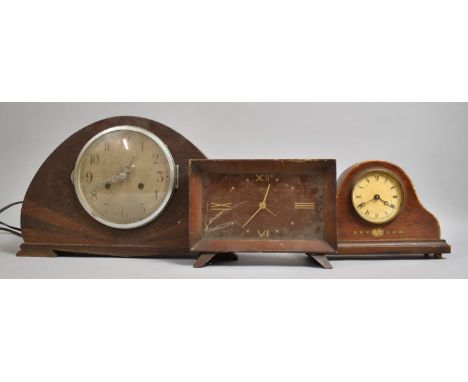 A Collection of Mantle Clocks to Include Smiths Steric Wooden Framed Mantle Clock, Mid 20th Century 8 day Example and an Earl