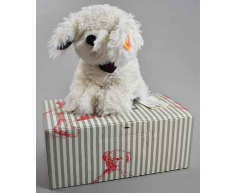 A Boxed Steiff Wuff Hund 23 Weiss Sitzen Puppy 